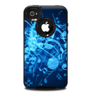 The Glowing Blue Music Notes Skin for the iPhone 4-4s OtterBox Commuter Case