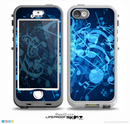 The Glowing Blue Music Notes Skin for the iPhone 5-5s NUUD LifeProof Case for the LifeProof Skin