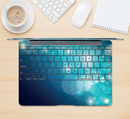 The Glowing Blue & Teal Translucent Circles Skin Kit for the 12" Apple MacBook (A1534)