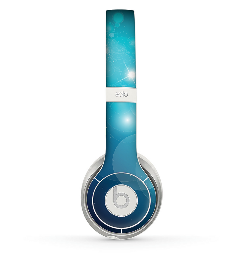 The Glowing Blue & Teal Translucent Circles Skin for the Beats by Dre Solo 2 Headphones