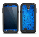 The Glowing Blue Vivid RainDrops Samsung Galaxy S4 LifeProof Fre Case Skin Set
