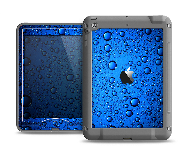 The Glowing Blue Vivid RainDrops Apple iPad Air LifeProof Nuud Case Skin Set