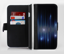 The Glowing Blue WaveLengths Ink-Fuzed Leather Folding Wallet Credit-Card Case for the Apple iPhone 6/6s, 6/6s Plus, 5/5s and 5c