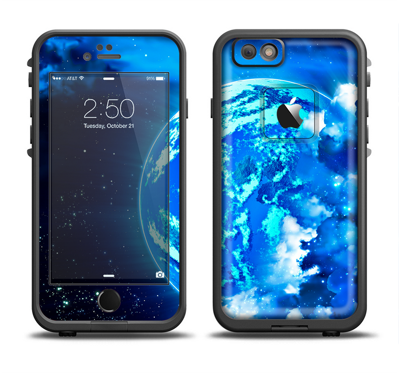 The Glowing Cloudy Planet Apple iPhone 6/6s Plus LifeProof Fre Case Skin Set