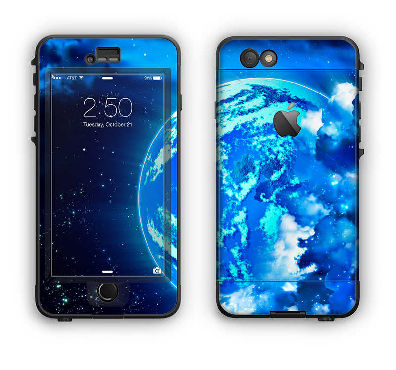 The Glowing Cloudy Planet Apple iPhone 6 LifeProof Nuud Case Skin Set