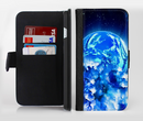 The Glowing Cloudy Planet Ink-Fuzed Leather Folding Wallet Credit-Card Case for the Apple iPhone 6/6s, 6/6s Plus, 5/5s and 5c