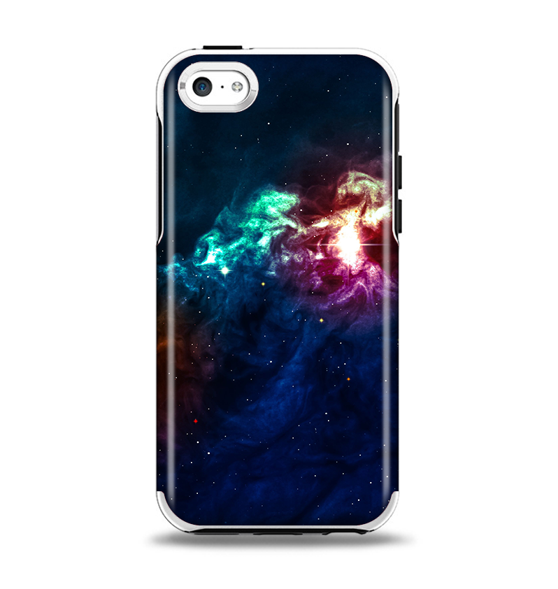 The Glowing Colorful Space Scene Apple iPhone 5c Otterbox Symmetry Case Skin Set