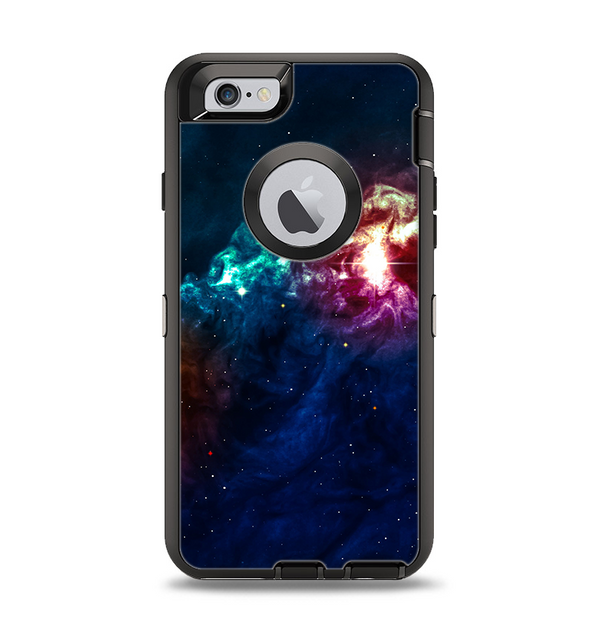 The Glowing Colorful Space Scene Apple iPhone 6 Otterbox Defender Case Skin Set