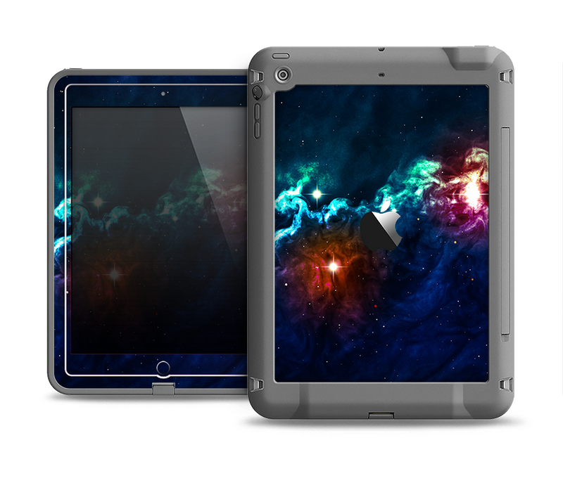 The Glowing Colorful Space Scene Apple iPad Air LifeProof Fre Case Skin Set