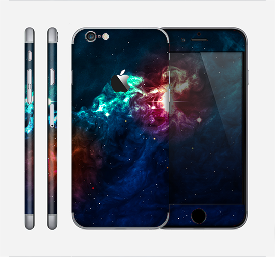 The Glowing Colorful Space Scene Skin for the Apple iPhone 6