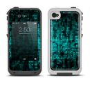 The Glowing Digital Green Dots Apple iPhone 4-4s LifeProof Fre Case Skin Set