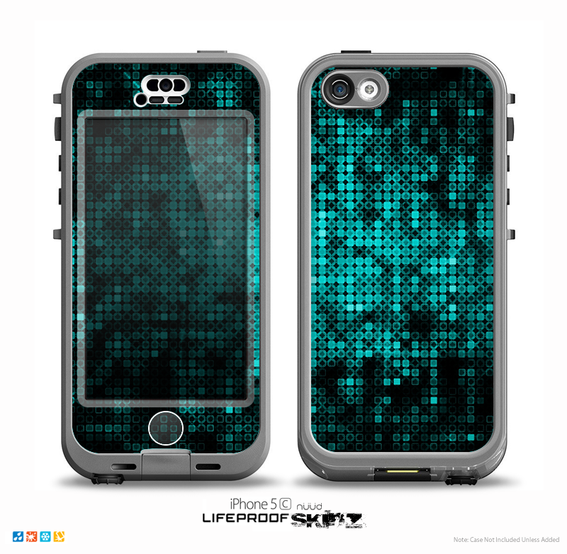 The Glowing Digital Green Dots Skin for the iPhone 5c nüüd LifeProof Case
