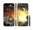 The Glowing Gold & Black Nebula Sectioned Skin Series for the Apple iPhone 6s Plus