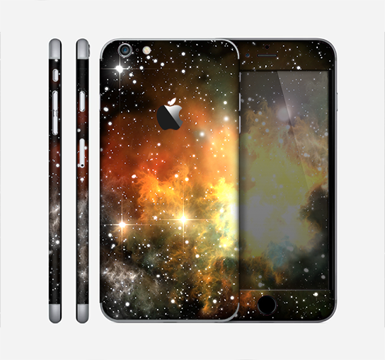 The Glowing Gold & Black Nebula Skin for the Apple iPhone 6 Plus