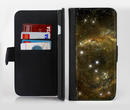 The Glowing Gold Universe Ink-Fuzed Leather Folding Wallet Credit-Card Case for the Apple iPhone 6/6s, 6/6s Plus, 5/5s and 5c