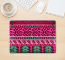 The Glowing Green & Pink Ethnic Aztec Pattern Skin Kit for the 12" Apple MacBook (A1534)