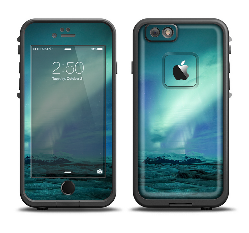 The Glowing Northern Lights Apple iPhone 6/6s Plus LifeProof Fre Case Skin Set