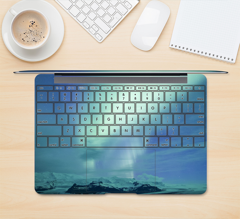 The Glowing Northern Lights Skin Kit for the 12" Apple MacBook (A1534)