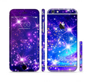 The Glowing Pink & Blue Starry Orbit Sectioned Skin Series for the Apple iPhone 6s