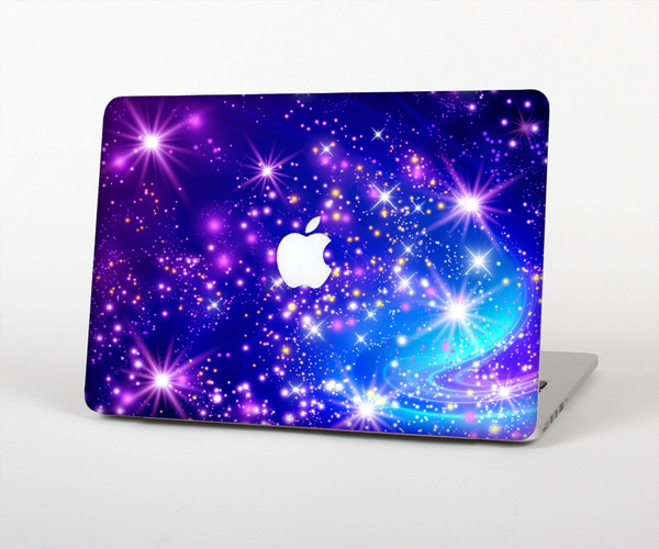 The Glowing Pink & Blue Starry Orbit Skin Set for the Apple MacBook Air 13"