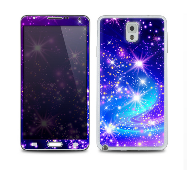 The Glowing Pink & Blue Starry Orbit Skin for the Samsung Galaxy Note 3
