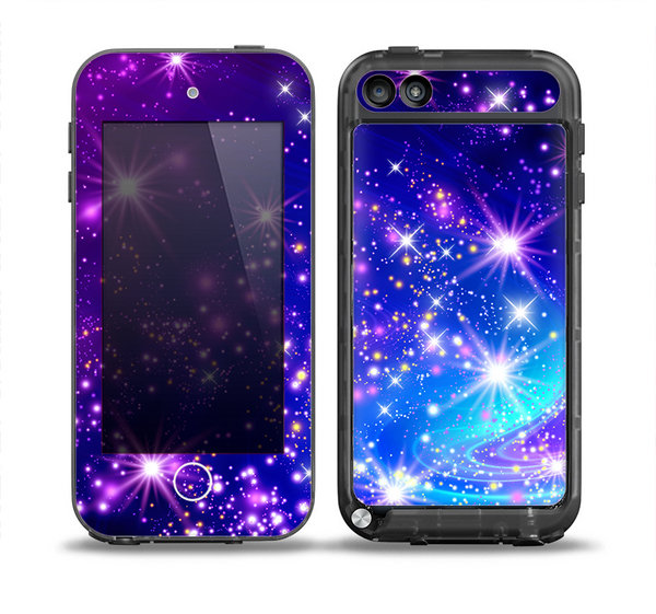 The Glowing Pink & Blue Starry Orbit Skin for the iPod Touch 5th Generation frē LifeProof Case
