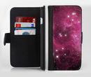 The Glowing Pink Nebula Ink-Fuzed Leather Folding Wallet Credit-Card Case for the Apple iPhone 6/6s, 6/6s Plus, 5/5s and 5c