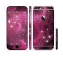 The Glowing Pink Nebula Sectioned Skin Series for the Apple iPhone 6 Plus