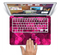 The Glowing Pink Outlined Hearts Skin Set for the Apple MacBook Air 13"