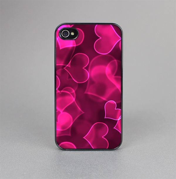 The Glowing Pink Outlined Hearts Skin-Sert for the Apple iPhone 4-4s Skin-Sert Case