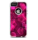 The Glowing Pink Outlined Hearts Skin For The iPhone 5-5s Otterbox Commuter Case