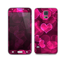 The Glowing Pink Outlined Hearts Skin For the Samsung Galaxy S5