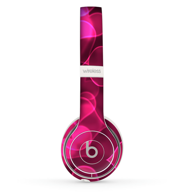 The Glowing Pink Outlined Hearts Skin Set for the Beats by Dre Solo 2 Wireless Headphones
