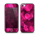 The Glowing Pink Outlined Hearts Skin Set for the iPhone 5-5s Skech Glow Case