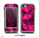 The Glowing Pink Outlined Hearts Skin for the iPhone 5c nüüd LifeProof Case