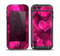 The Glowing Pink Outlined Hearts Skin for the iPod Touch 5th Generation frē LifeProof Case