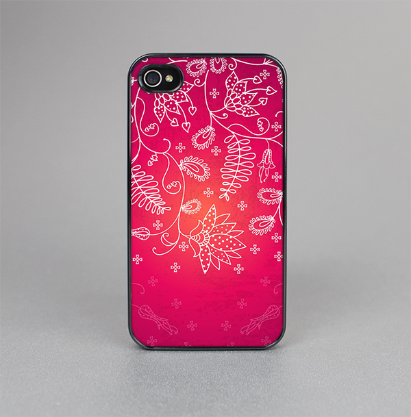 The Glowing Pink & White Lace Skin-Sert for the Apple iPhone 4-4s Skin-Sert Case