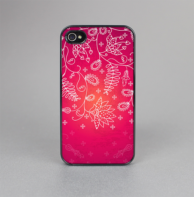 The Glowing Pink & White Lace Skin-Sert for the Apple iPhone 4-4s Skin-Sert Case