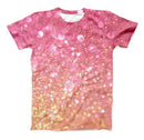 The Glowing Pink and Gold Orbs of Light ink-Fuzed Unisex All Over Full-Printed Fitted Tee Shirt