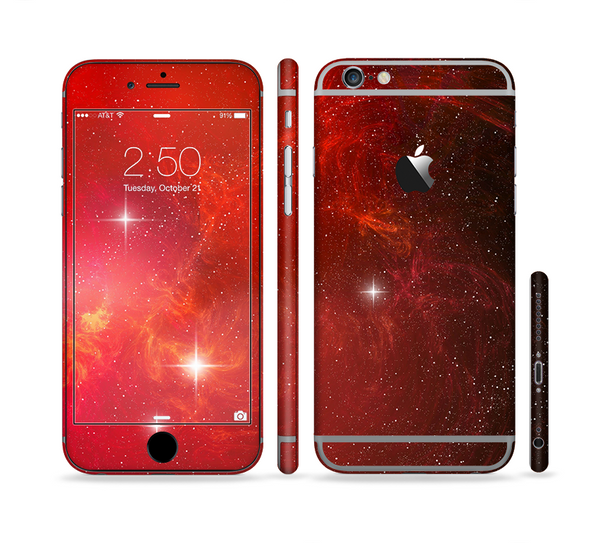 The Glowing Red Space Sectioned Skin Series for the Apple iPhone 6 Plus