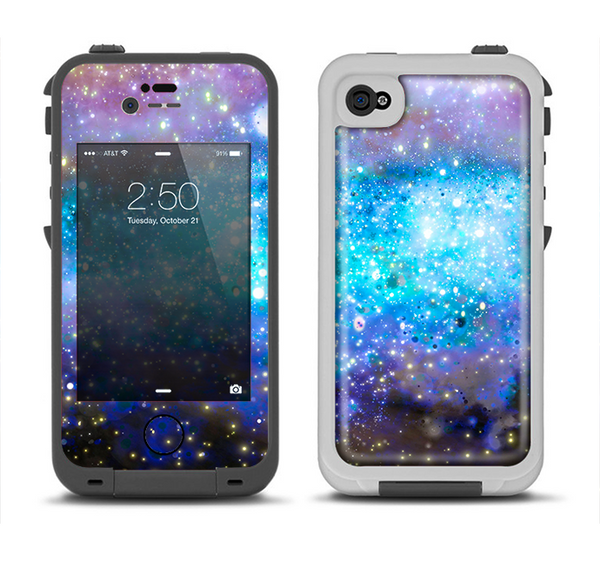The Glowing Space Texture Apple iPhone 4-4s LifeProof Fre Case Skin Set