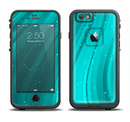 The Glowing Teal Abstract Waves Apple iPhone 6/6s LifeProof Fre Case Skin Set