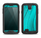 The Glowing Teal Abstract Waves Samsung Galaxy S4 LifeProof Nuud Case Skin Set