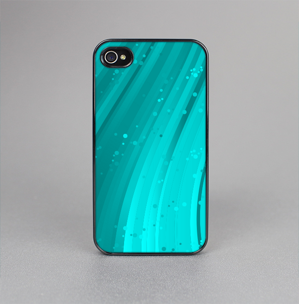 The Glowing Teal Abstract Waves Skin-Sert for the Apple iPhone 4-4s Skin-Sert Case