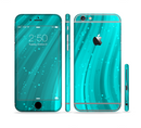 The Glowing Teal Abstract Waves Sectioned Skin Series for the Apple iPhone 6s Plus