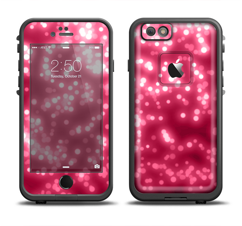 The Glowing Unfocused Pink Circles Apple iPhone 6/6s Plus LifeProof Fre Case Skin Set