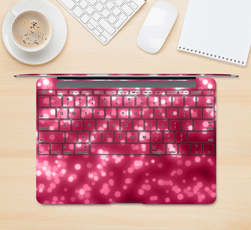 The Glowing Unfocused Pink Circles Skin Kit for the 12" Apple MacBook (A1534)