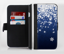The Glowing White SnowFlakes Ink-Fuzed Leather Folding Wallet Credit-Card Case for the Apple iPhone 6/6s, 6/6s Plus, 5/5s and 5c