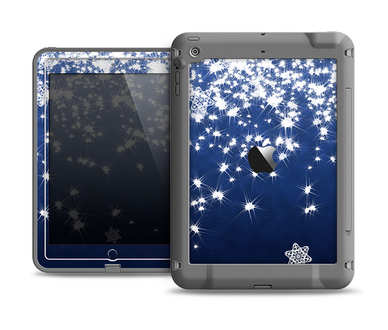 The Glowing White SnowFlakes Apple iPad Air LifeProof Fre Case Skin Set