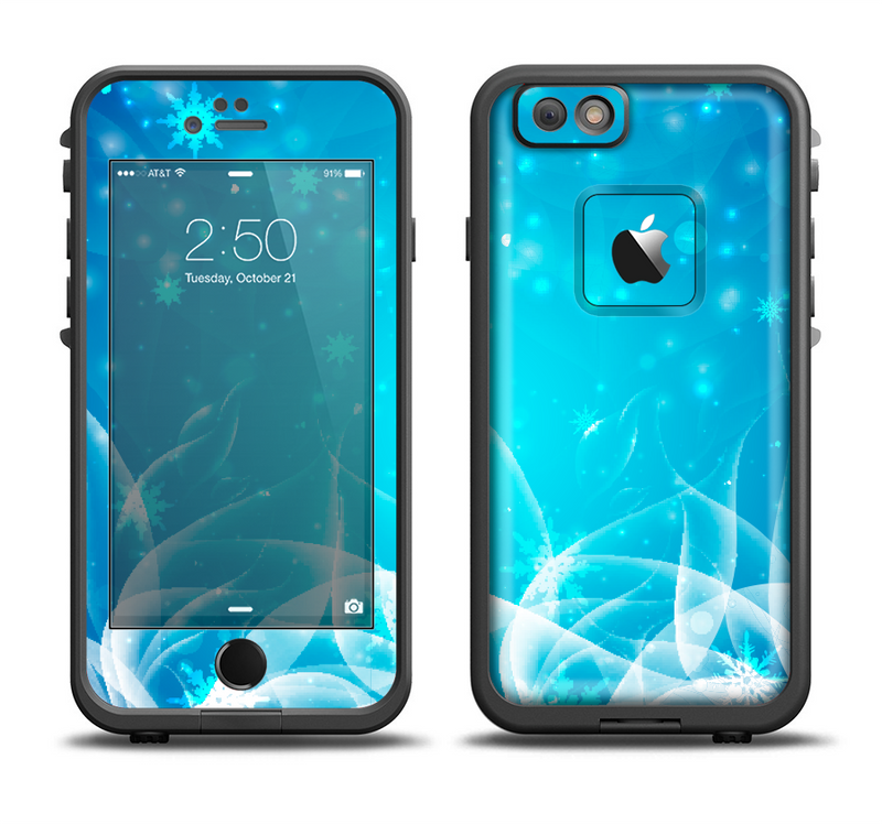 The Glowing White Snowfall Apple iPhone 6/6s Plus LifeProof Fre Case Skin Set